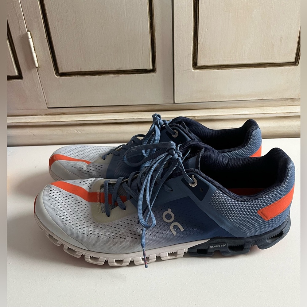 Men’s On Cloud Running Cloudflow Low-To Running Mesh Blue Orange Lake Flare 10.5 - Picture 4 of 8